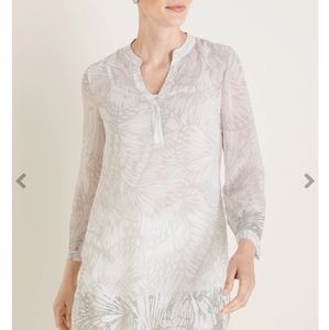 Chico's Embellished Wing Tunic NWT Silver Shadow Size 2 Large